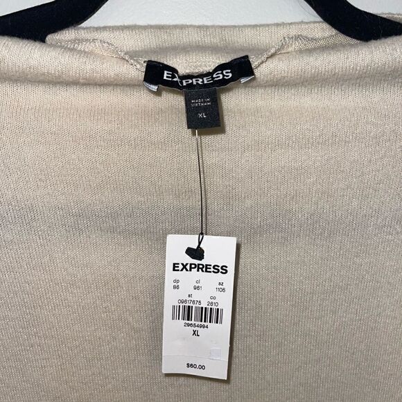 NWT Express Mock Neck Faux Leather Sleeve Top Size XL - Picture 6 of 8